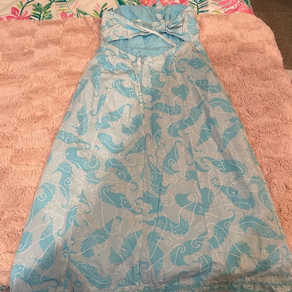 Vintage Strapless Blue Lilly Pulitzer Sea horse Dress size 2 - Picture 6 of 7